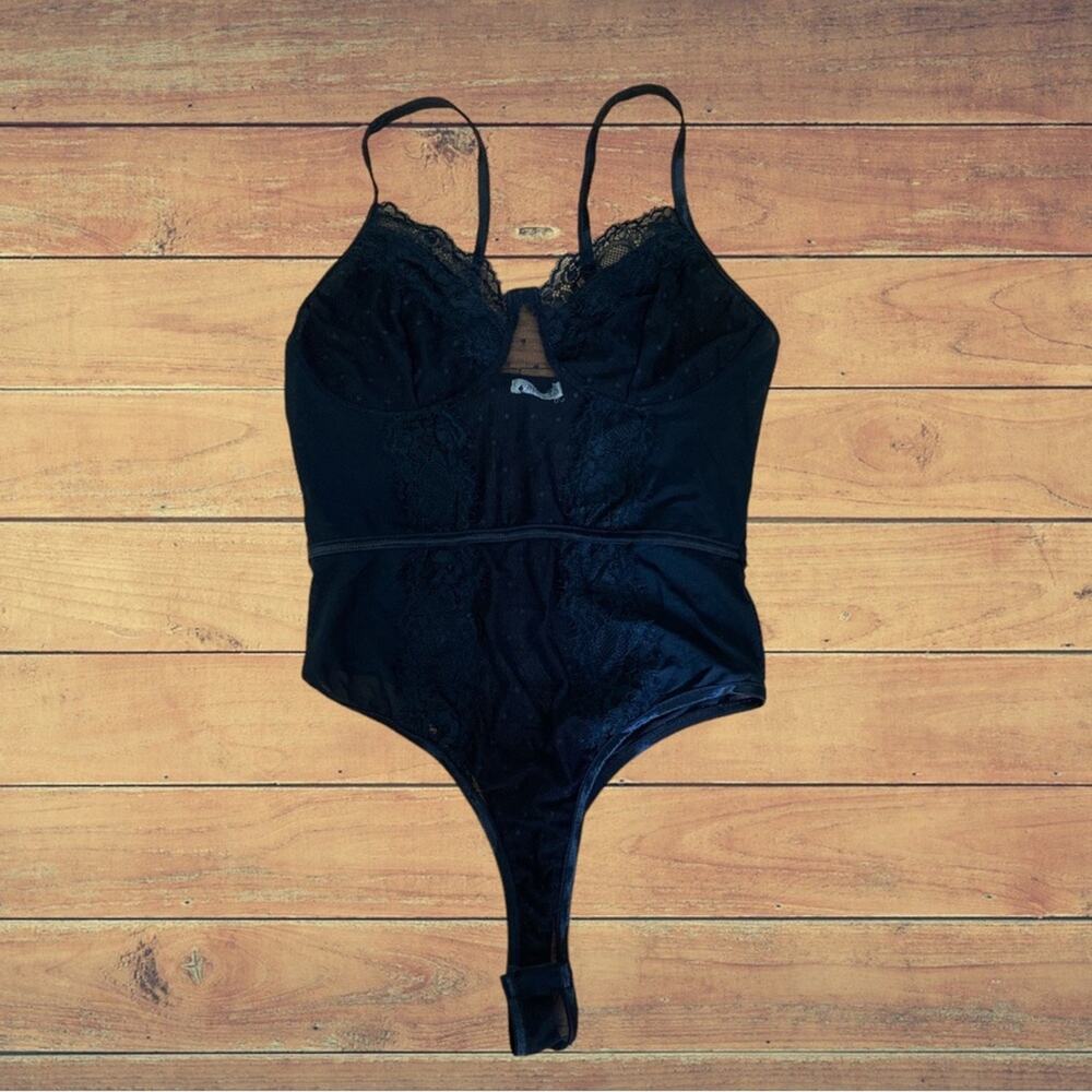 Bozzolo sheer mesh lace thong bodysuit